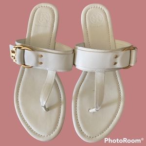 Tory Burch Sandals , Marsden white flat sandals. Size 6